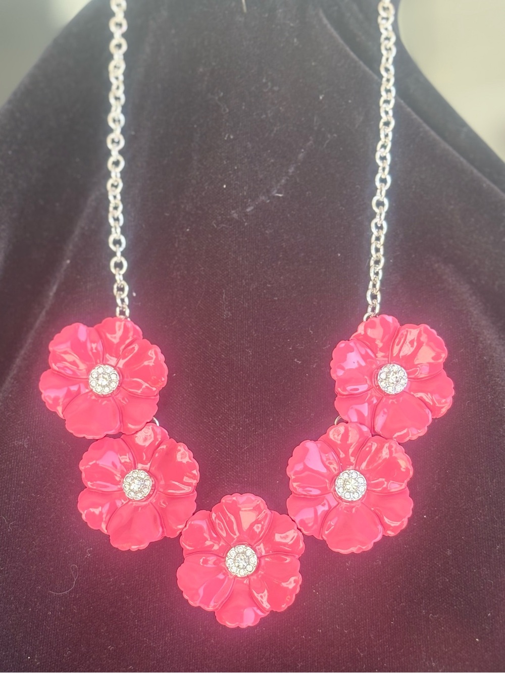 Pink Floral Statement Necklace - Women Jewelry